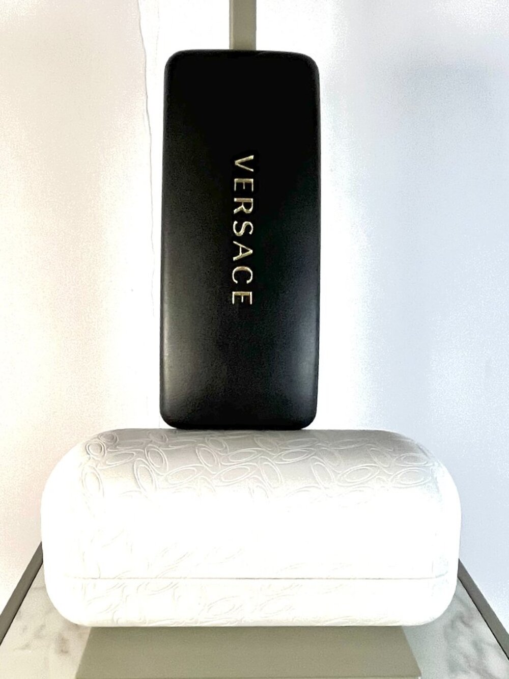 Designer Eyeglass Case Bundle- Versace Luxe + Oakley Sporty Travel Eye Cases